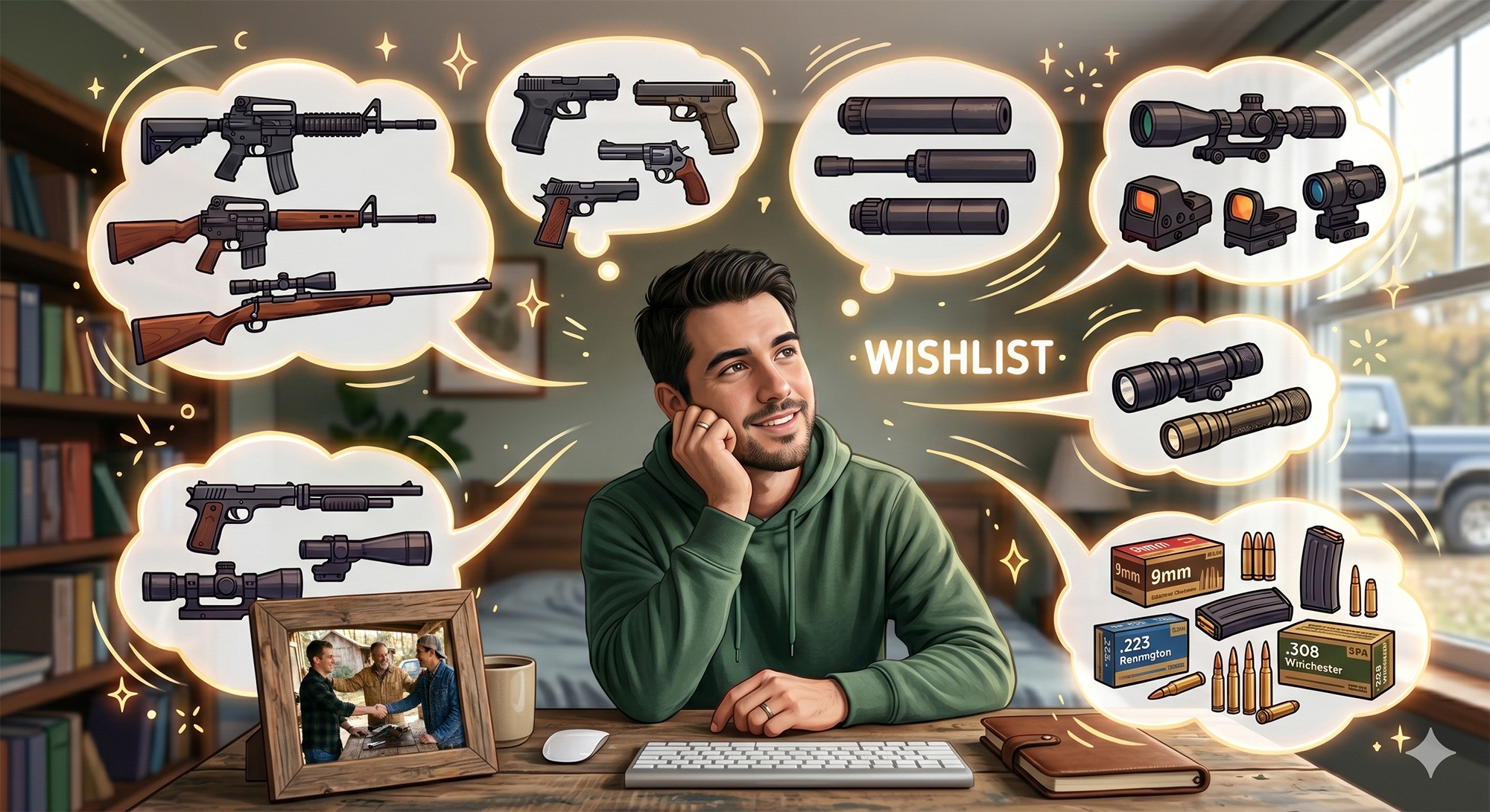 Wishlist for guns, pistols, rifles, lights, optics, and rare ammunition